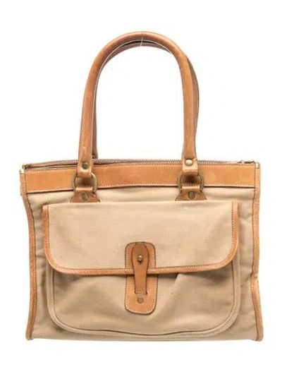 Pre-owned Ghurka Leather Top Handle Bag In Brown/neutrals