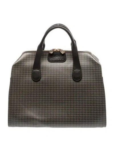 Pre-owned Ghurka Leather Top Handle Bag In Grey
