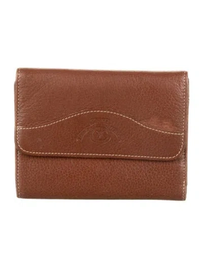 Pre-owned Ghurka Leather Trifold Wallet In Brown