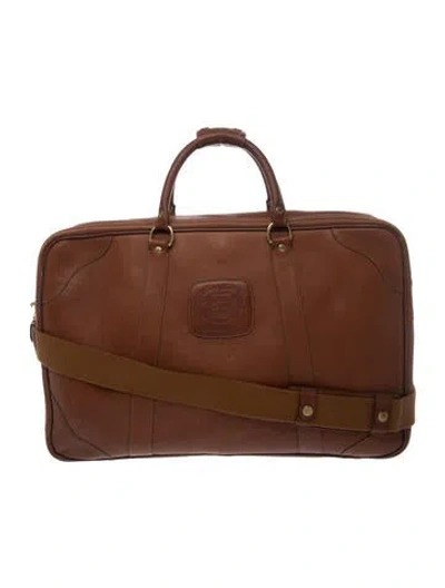 Pre-owned Ghurka Leather Weekender Bag In Brown