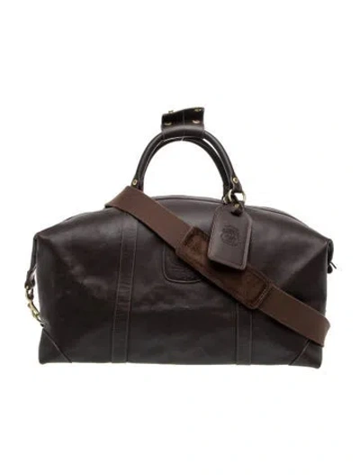 Pre-owned Ghurka Leather Weekender Bag In Brown
