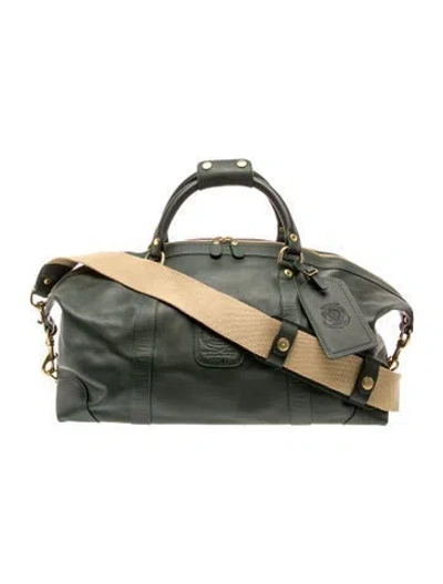 Pre-owned Ghurka Leather Weekender Bag In Green