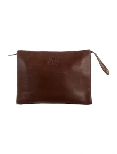Pre-owned Ghurka Logo Laptop Travel Case In Brown