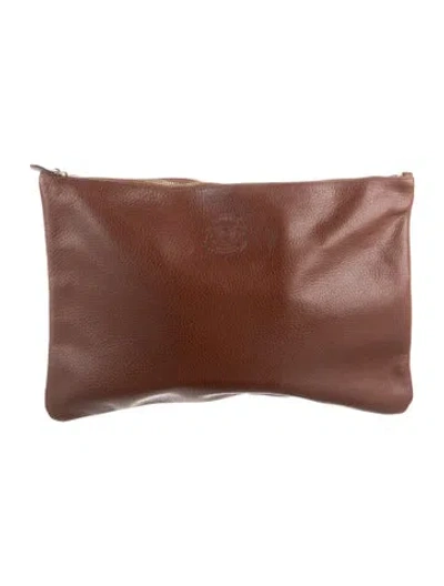 Pre-owned Ghurka Logo Laptop Travel Case In Brown