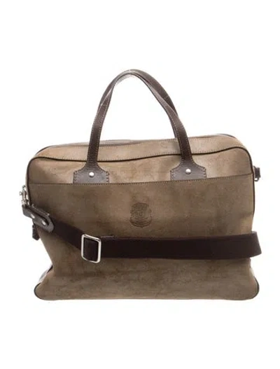 Pre-owned Ghurka Suede Briefcase In Neutral