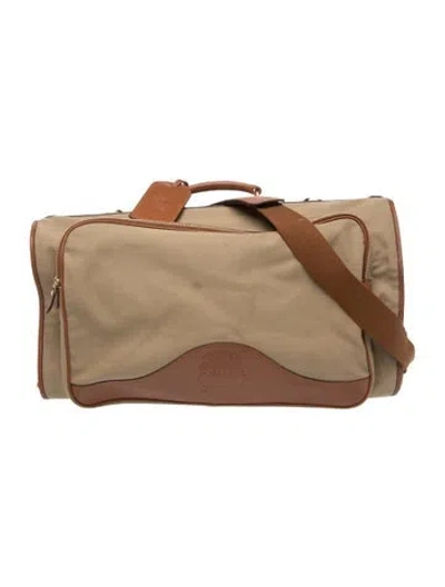 Pre-owned Ghurka Twill Leather Garment Bag In Neutral