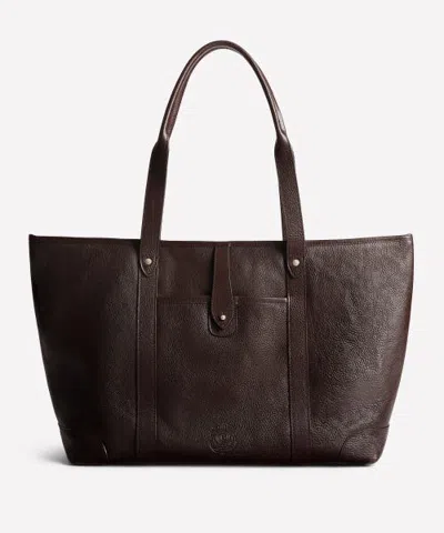 Ghurka Vista No. 323 Leather Zip-top Tote In Vintage Walnut Leather