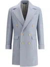 Gi Capri Double-breasted Midi Coat In Blue