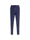 Gi Capri Drawstring Linen Trousers In Blue