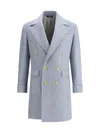 Gi Capri Double-breasted Midi Coat In Blue