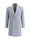 Gi Capri Double-breasted Midi Coat In Blue