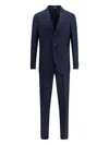Gi Capri Pinstripe Button Wool Suit In Blue