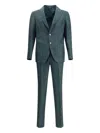 Gi Capri Textured Two-button Suit In Green