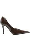 Gia Borghini 100mm Barbara Pointed-toe Cut-out Pumps In Brown