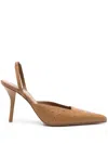 Gia Borghini 85mm Octavie Ostrich Print Leather Heels In Brown