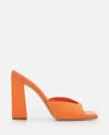 Gia Borghini 115mm Rosie 14 Linen Mules In Orange