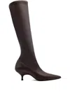 Gia Borghini 50mm Hera Pointed-toe Boots In Brown