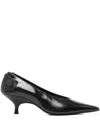 Gia Borghini 50mm Sloane Pointed-toe Kitten-heel Pumps In Black