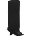 Gia Borghini Sculptural Open-toe Ninette Boot In Black Matte Leather In Black