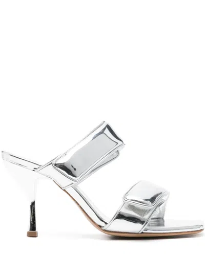 Gia Borghini Chic Metallic Sandals With 9cm Heel For Women In Gray