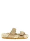 Gia Borghini "alvine" Open Toe Flat Sole Sandals In Gold