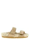 Gia Borghini "alvine" Open Toe Flat Sole Sandals In Brown