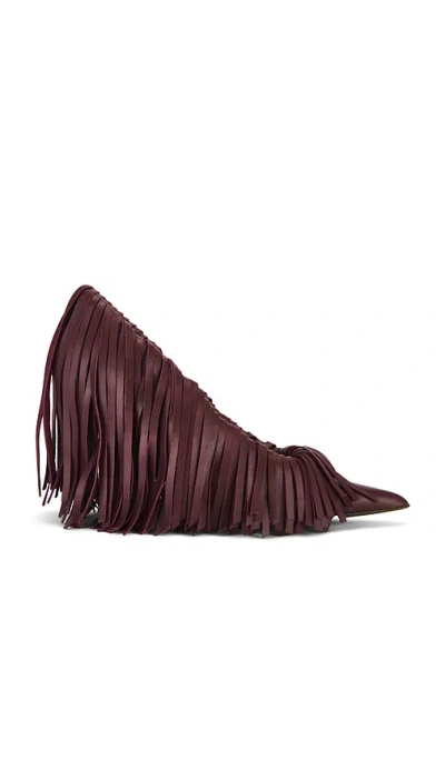 Gia Borghini Amelia Fringe Heel In Burgundy