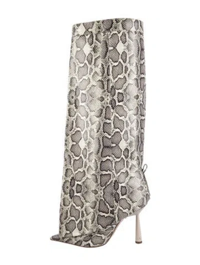 Pre-owned Gia Borghini Animal Print Boots In Multicolor
