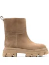 Gia Borghini Tubular Suede Ankle Boots In Neutrals