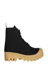 Gia Borghini Canvas Hiking Boot In Black