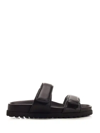 GIA BORGHINI BLACK PERNI 11 FLAT SANDAL