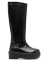 Gia Borghini Black Slip-on Boots With Platform