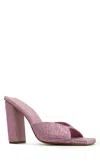 Gia Borghini Rosie Crystal Beaded Block Heel Slide Sandal In Pink