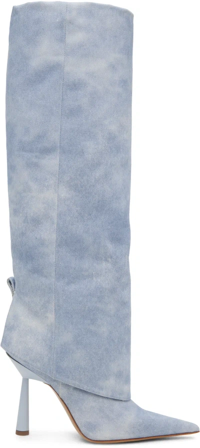 Gia Borghini Blue Rosie 31 Boots In Blue Jeans 3020