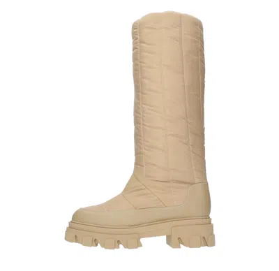 Gia Borghini Woman Knee Boots Sand Size 11 Nylon In Beige