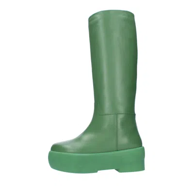 Gia Borghini X Pernille Teisbaek Gia16 Leather Boot In Green