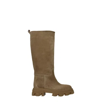 Gia Borghini Boots Pernille Teisbaek Woman Suede Beige/sand In Green