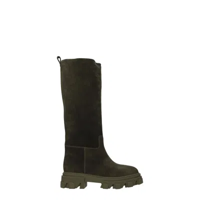 Gia Borghini Boots Pernille Teisbaek Woman Suede Green/mud