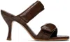 Gia Borghini Brown Perni 03 Croc Heeled Sandals In 4545 Chocolate