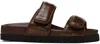 Gia Borghini Woman Sandals Chocolate Brown Size 7 Synthetisches Material In Brown
