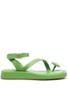 Gia Borghini Green Solid Sandals In Green
