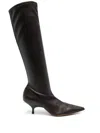 GIA BORGHINI COFFEE BROWN FAUX LEATHER BOOTS