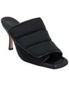 Gia Borghini Womans Scuba And Black Leather Puffy Mules With Velcro Closure In Black