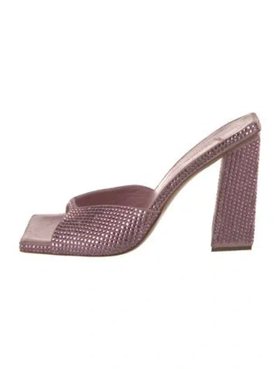 Pre-owned Gia Borghini Crystal Slides In Pink