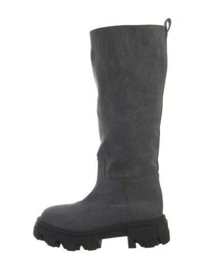 Pre-owned Gia Borghini Denim Boots In Black