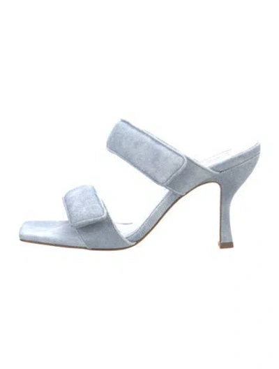 Pre-owned Gia Borghini Denim Slides In Blue