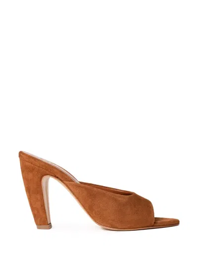 Gia Borghini Edmond Heeled Mules In Brown