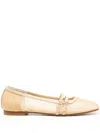 Gia Borghini Felice Mesh Ballerina Shoes In Nude