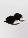Gia Borghini Flat Open Toe Sandals With Rubber Sole In Black