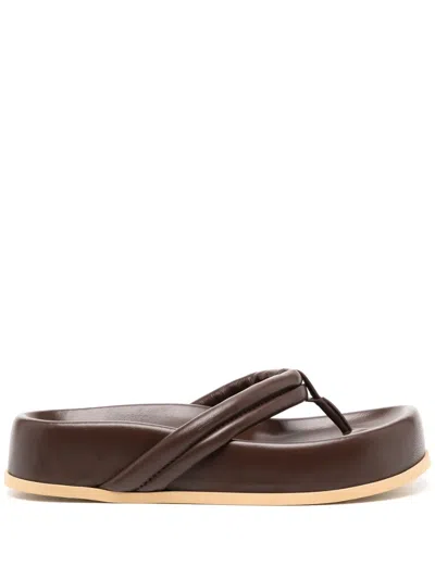 Gia Borghini Frederique 40mm Leather Sandals In Brown